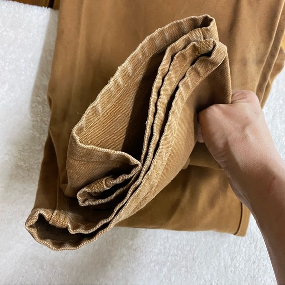 Carhartt Tan Brown Duck Canvas Expertly Worn In Work Coveralls 10 - Picture 7 of 15
